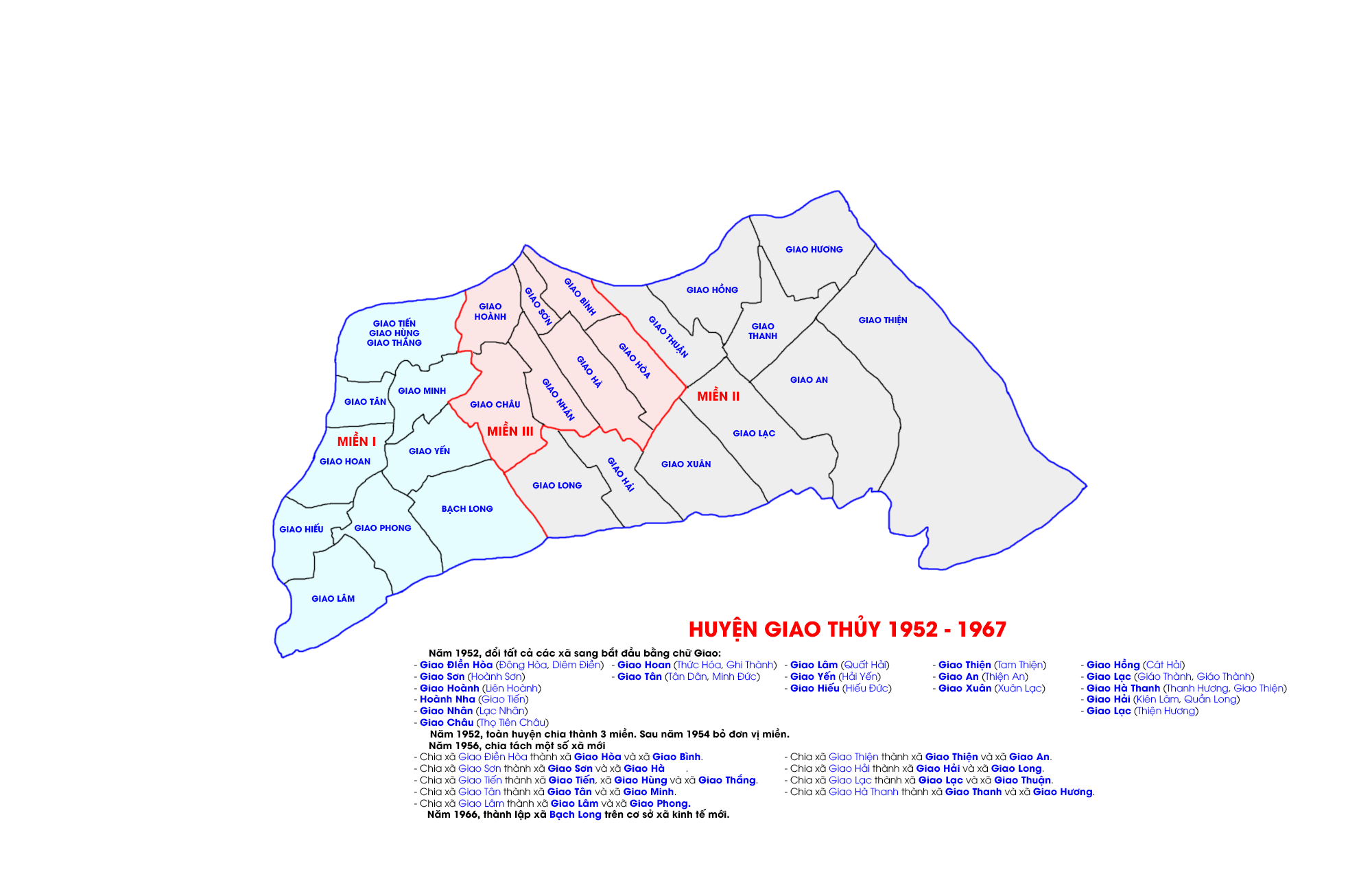 Hành chính huyện Giao Thủy từ sau cải cách ruộng đất đến năm 1975