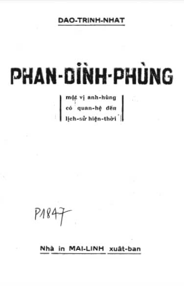 Phan Đình Phùng - Một vị anh hùng có quan hệ đến lịch sử hiện thời